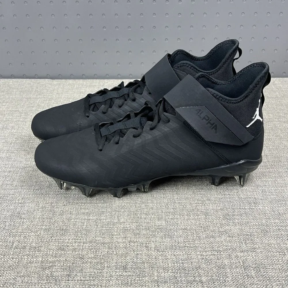 Nike Jordan Alpha Menace Pro 2 Mid Football Cleats Black CV1676-003 Men's Sz 13